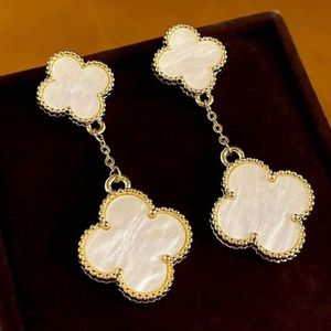 Four Leaf Clover Earring Fashion Classic Dangle for Woman Agate Mother Pearl Moissanite Valentines Gift Teacherday Designer Earrings 2024