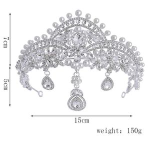 Tiaras elegantes água gota de água pérola coroa tiara para mulheres meninas casamento presente de luxo princesa jóias de vestido de noiva