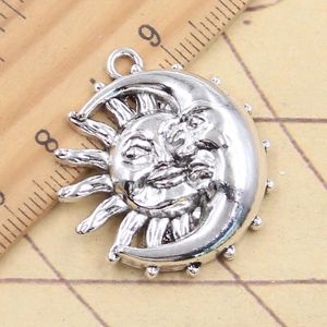 Charms 5st Sun Sunshine Moon 32x29mm Tibetan Silver Color Pendants Antika smycken som gör DIY handgjorda hantverk