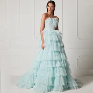 Party Dresses UZN Elegant A-Line Prom Dress Stapless Tulle Polka Dot Princess Evening Floor Length Saudi Arabia Wedding Gowns Plus Size