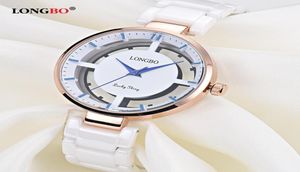 Роскошные Hollow Women Watch Fashion Quartz Ceramic Белый золотой ремешок для запястья подарки Женщины 80106 Нарученные часы9375552