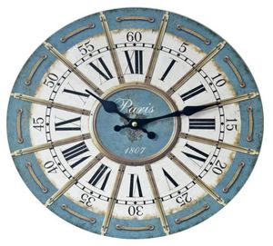 Estilo europeu Roman Retro Retro Fake Ride Printing Wall Hanging Watch Art Clocks Gifts Gifts Office Coffee Store Decoration6070684