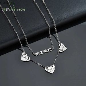 Collane a ciondolo NextVance Nome nero personalizzato Ciondolo con tre cuori Nome personalizzato collana inossidabile in acciaio inossidabile Gioielli Gioielli Giftwx