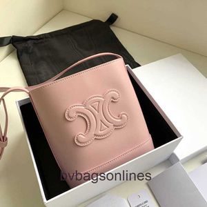 High End Designer Väskor för kvinnor celli uppgraderad mini hinkväska toppskikt kohud med frostad innerstellig axel crossbody väska original 1: 1 med riktig logotyp och låda