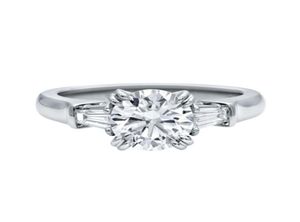 LESF Diamond 925 Серебряное кольцо 2 CT Round Farding Bands Женщины помолвка милый романтический подарок 2433995