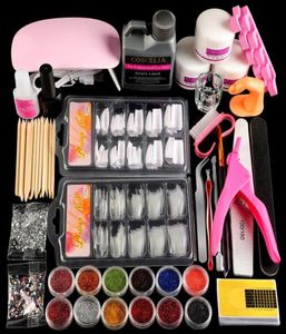 Kit per unghie acrilico con lampada a LED UV Strumenti per set di manicure full manicure strumenti in polvere liquido tutto per kits8355373