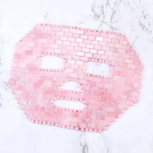 Натуральная розовая кварцевая лицо нефритовая маска холодная терапия инструмент красоты розовый кристаллический нефрит глаз маска гуашья каменной лицевой спа -салон.