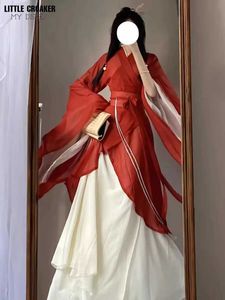エスニック服のオリジナル重量のハンボックウェイジンハンフー女性ガードリングクロスネックハロウィーンカーニバル古代中国のワクシアコスチューム女性
