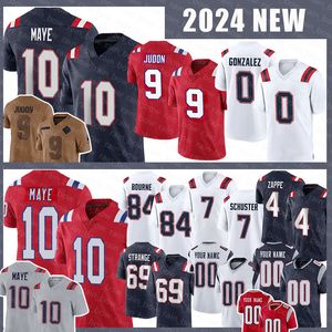 10 Drake Maye 9 Matthew Judon Football Jerseys Julian Edelman JuJu Smith-Schuster Rhamondre Stevenson Kendrick Bourne Christian Gonzalez Bailey Zappe Cole Strange