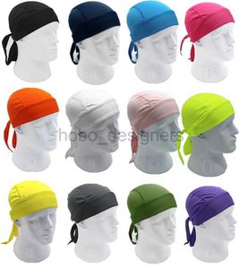 Gorro/caveira tampas externas seco rápido seco puro boné de ciclismo de cabeça lenço de cabeça na cabeça da cabeça Men de verão correndo ridicularizando bandana ciclismo pirata chapéu capuz d240429