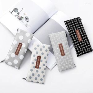 Canvas Pencil Case For School Simple Big Capacity Pencilcase Pen Bag Box Students Pencils Writing Stationery Pouch