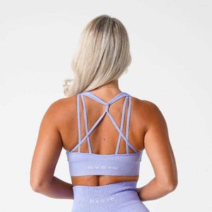 Yoga -Outfit NVG Galaxy Rippen nahtloser BH Frauen Sport Bras Buttery Soft Gym