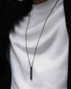 Classic Rectangle Necklace Men Stainless Steel Black Color Cuban Chain for Men Jewelry Gift6539795