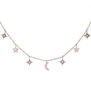925 Sterling Silver Jewelry Love Moon Star Necklaces Pendants Chain Choker Necklace Collar Women Statement Jewelry Bijoux T190629552607