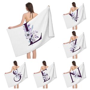 Home bath towels for the body towels bathroom letters and flower quick drying microfiber beach towel man and women large sports 240415