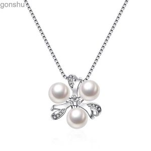 Pendant Necklaces Cute 925 sterling silver pearl pendant for women wedding white natural freshwater pearl necklace as an anniversary giftWX