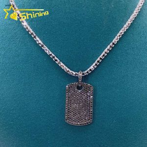 Passera diamanttestare S925 Sterling Silver Micro Pave Hip Hop Iced Out Black Gold Plated Black Moissanite Diamond Pendantdesigner smycken