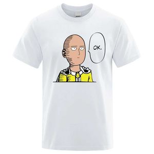 Herr t-shirts en stans man säger ok tecknad man t skjortor hip hop crewneck kort slve sommar bomullstoppar avslappnad svett överdimensionerade t-shirts mens y240429