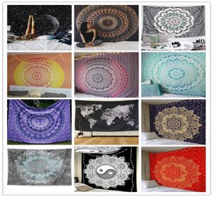 Polyester Duvar Asma Dekor Goblen 21 Tasarımlar Bohemian Mandala Plaj Havlusu Hippi Atma Haritası Yoga Mat Şalları Çok Fonksiyonlu Bat1822728