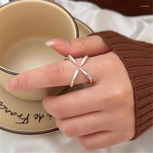 Cluster Rings Fashion Adjustable Cross Finger Ring Girls Minimalist Jewlery Gifts E772