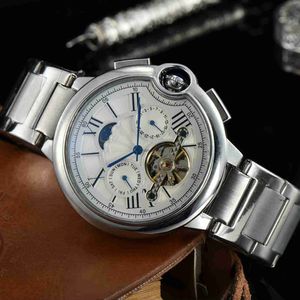 New product mens fashion automatic mechanical steel band diamond inlaid watch hollowed out watch