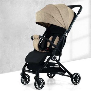 Strollers# High landscape baby stroller sitting and lying down lightweight folding shock absorption childrens washable Q240429