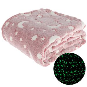 Cobertor luminoso Brilho macio macio no sofá de cama decorativo escuro para meninas para crianças crianças presentes 240409