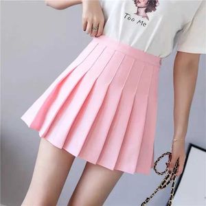 Skirts Preppy Style High Waist Solid Pleated Mini Skirt Womens Summer Spring Korean Fashion Cute White A-line Skirt Y2k TightL2429