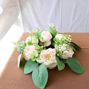 Fiori decorativi artificiali ghirlanda ghirlanda ghirlanda ghirlanda anelli di fiori finti ornamenti per centrotavola per feste di nozze domestiche tavolino