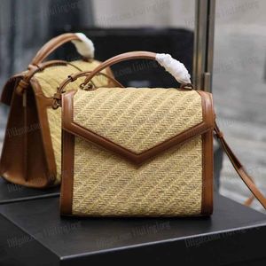 Summer Designer Woven Bag Luxury Cassandra Shoulder Bag Women Grass Woven Handväska 10a Top Quality Beach Bags Tote Crossbody Casual Top Lady Portfölj Bag