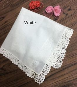 Set di 12 fazzole da sposa da sposa da sposa da sposa White 100 Cotton Hankerchief Ladies Hankie Hankie Perfect Wrience Lace Hakies 12x12inch9617453324