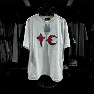 Erkek Tişörtleri Nakış Deri Thug Club T-Shirt En İyi Kalite Beyaz Siyah Kısa Sle T-Shirt Sıradan Moda Erkek Kadın Üstleri J240429