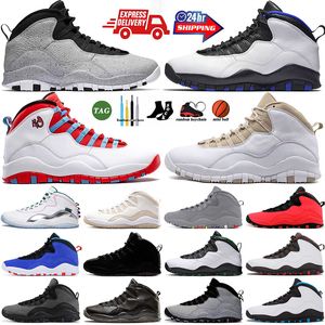 Designer 10s Basketball Shoes Men 10 Aço cimento de aço Cool cinza Seattle Chicago Tinker Bulls sobre o 10º aniversário da Broadway Orlando Sports Sneakers