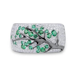 Обручальные кольца Размер 5-11 Оптовые винтажные модные украшения 925 Стерлинговый стер-изумрудный CZ Diamond Gemstones вечеринка Женщины-обручальные группы Dhhyz