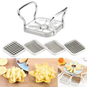 Acciaio inossidabile multifunzionale 5 pcsset per patatine di mele patatine utensili da cucina utensili per frutta vegetale cutter slicer 240429