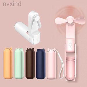 Electric Fans New Handheld Small Fan Portable Creative Mini Three Speed Adjustable Solid Color Charging Small Fan d240429