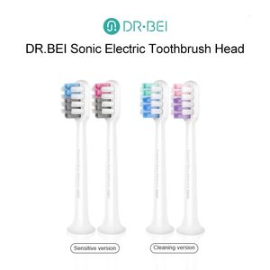 Dr.Bei Original ersättningsborstehuvuden för elektrisk tandborste Känsliga/rengöringshuvuden Applicera Sonic Toothbrush Brestle Munstycken 240416