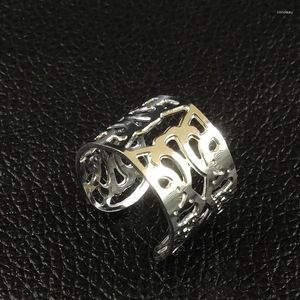 Pierścienie klastra Szerokość stali nierdzewnej kobiety geometria srebrna biżuteria Anillos de acero nieutlenialny para las Mujeres R612239
