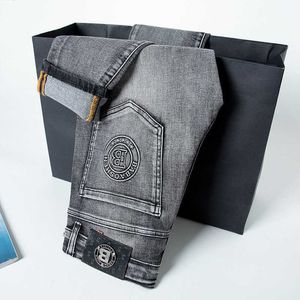 Jeans Mens Autumn/Winter Korean Youth Fötter Slim Fit Elastic Trendy Lim Prossed Long Pants