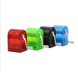 Mini Grinders Transparent Plastic Gear Roller Manual Mills Hand-Crank Spice Crusher Tobacco Shredder Drawer Grinder Smoke Accessories