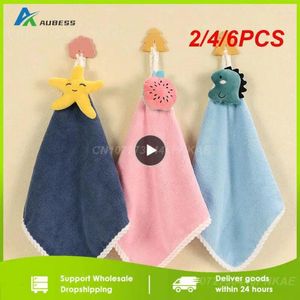 Towel 2/4/6PCS 1 Pack Of Cute Microfiber Hand Towels Super Thick Children's Cartoon Animal Absorbent Handkerchief