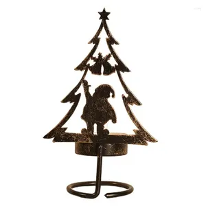 Titulares de vela Titular Decoração de Natal Árvore Central Tea Light Light Romântico Areatir Stands para Casa de Casamento