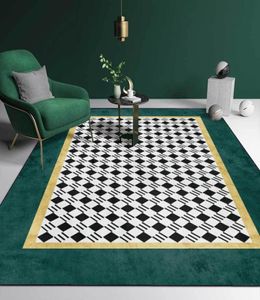 Tapetes 3D Gold geométrico Carpet verde escuro Branco da cozinha de sala de estar de sala de estar de salão de salão de piso casas decorativas Custom8159108