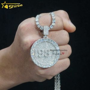 Custom 1987 number rapper style pendant 1.5 width 925 sterling silver iced out vvs moissanite diamond hip hop pendantDesigner Jewelry
