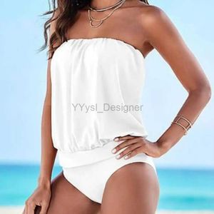 Women's Swimwear 2023 Summer Bikini Women Solid Color Backless Strapless Beach One Piece Swimsuit Swimwear Fe Biquini Bathing Suit Beachwear d240429