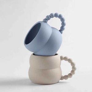Muggar Creative Coffee Cup Ceramic Cup Pearl Handle Water Cup Milk Juic