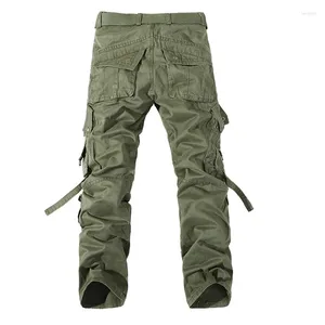 Calça masculina masculina cargo combate casual exército estilo tático de bolso de bolso outono masculino masculino de escalada no macacão reto