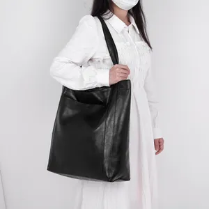 ドローストリングファッション女性ソフトPUレザーショルダーバッグカジュアル大型ハンドバッグ