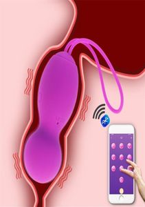 Kadınlar 10 Frekanslı Silikon Kegal Ball Vibratör Uygulaması Bluetooth Kablosuz Uzaktan Kontrol Titreşimli Yumurta Gspot Kedi Masaj Seks Oyuncak 29110964
