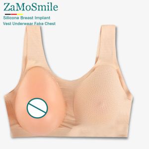 乳房切除術のためのメッシュポケットブラジャーセットとメッシュポケットブラジャーのエンハンサーウォータードロップシリコン乳房形状トランスジェンダーコスプレシリコンチェストパッド